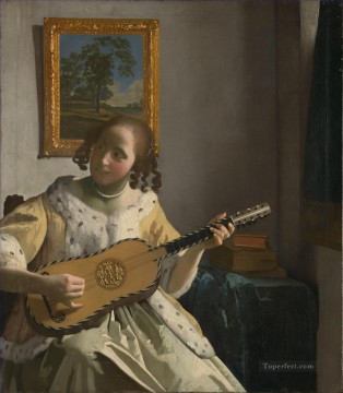 Johannes Vermeer Painting - The Guitar Player Baroque Johannes Vermeer